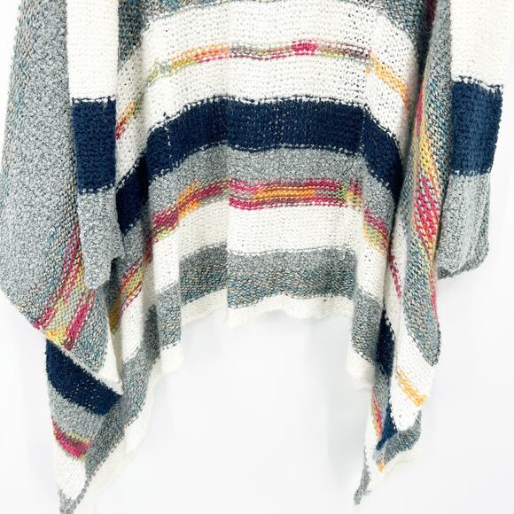 Lovestitch Fall Lagenlook Striped Open Front‎ Wool Blend Knit Cardigan Size S - Picture 6 of 7
